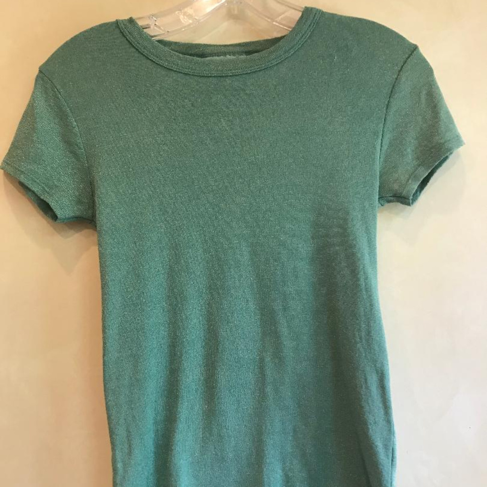 Michael Stars Green Shine Crew Neck Tee ONE SIZE